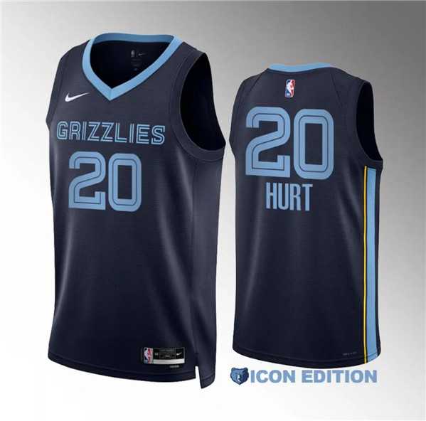 Men%27s Memphis Grizzlies #20 Matthew Hurt Navy Icon Edition Stitched Jersey Dzhi->memphis grizzlies->NBA Jersey